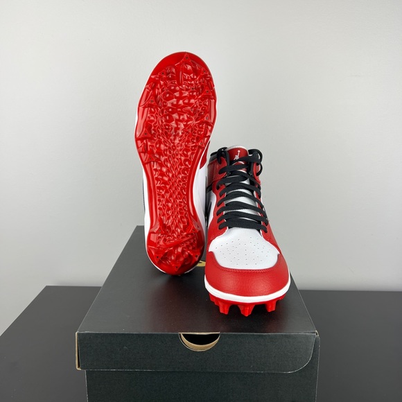 red and black jordan football cleats